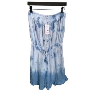 NWT Kiwi & Punch Romper Jumper Shorts Sz Large Tie Dye Strapless Pockets